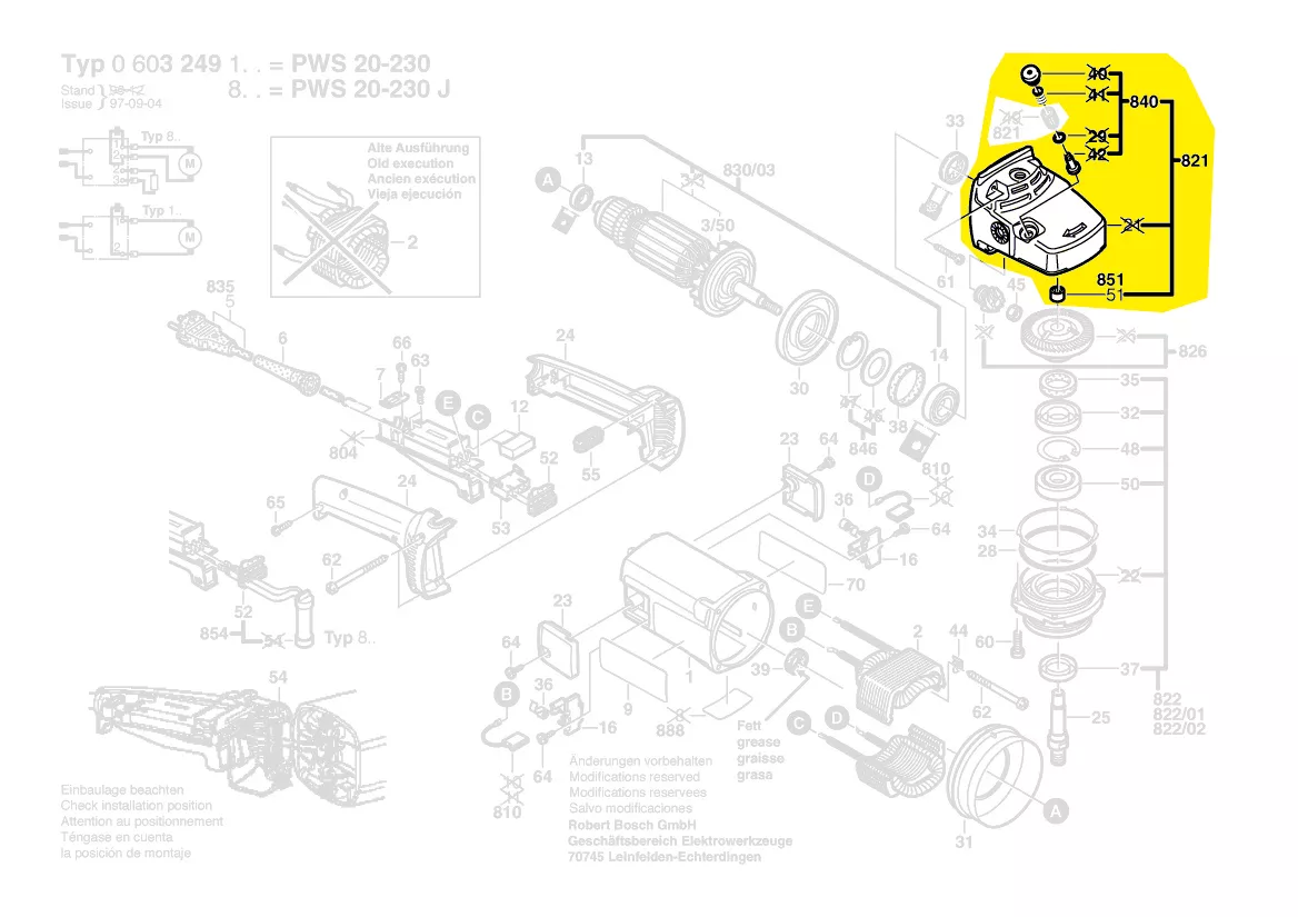 Carter d\'engrenage réf. 1 605 805 592 pour meuleuse Bosch